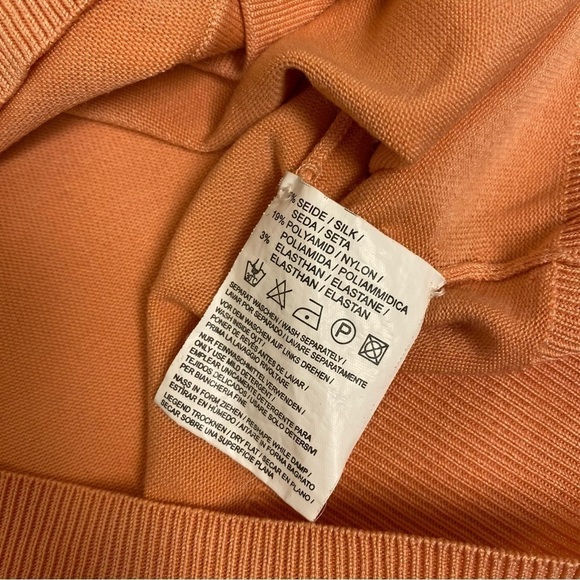Marc O’Polo sweater silk Button Front Cardigan Ribbed Edge Size small orange - Picture 7 of 7